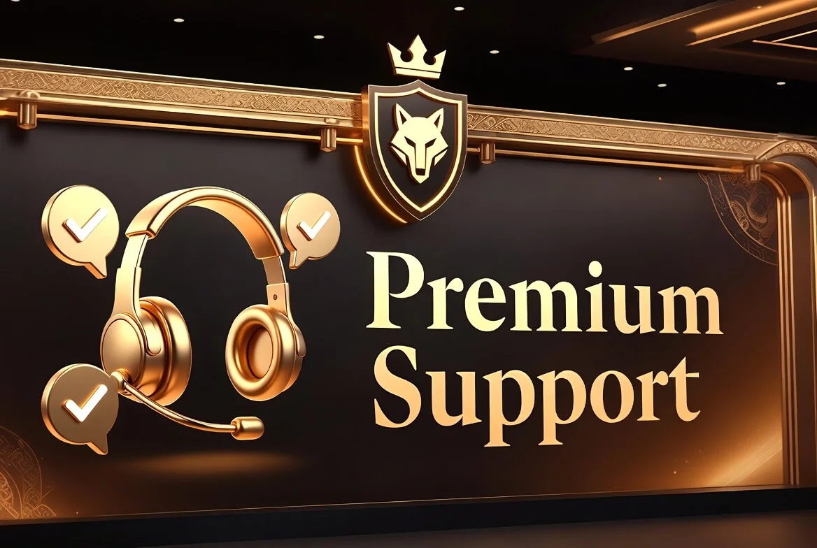 The Alpha Wolf Club VIP lounge and personal manager desk at Wolf Winner Casino